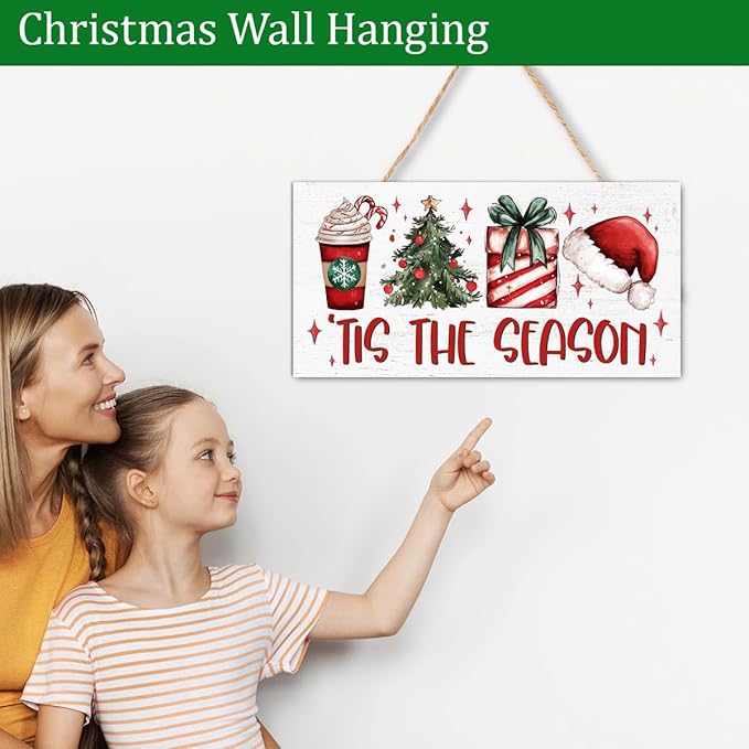 Christmas Door Hanger for Winter Season, Christmas Door Decoration Sign