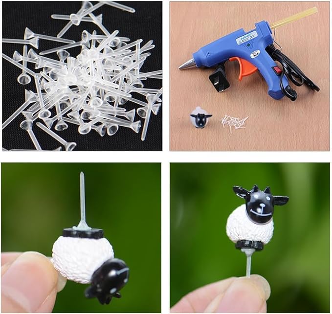 100 PCS Mini Fairy Garden Accessories Kit Outdoor Mushroom Tiny Animal Miniatures Garden Figurines Landscape Ornaments for Bonsai Terrarium House Plant Party Decoration Supplies