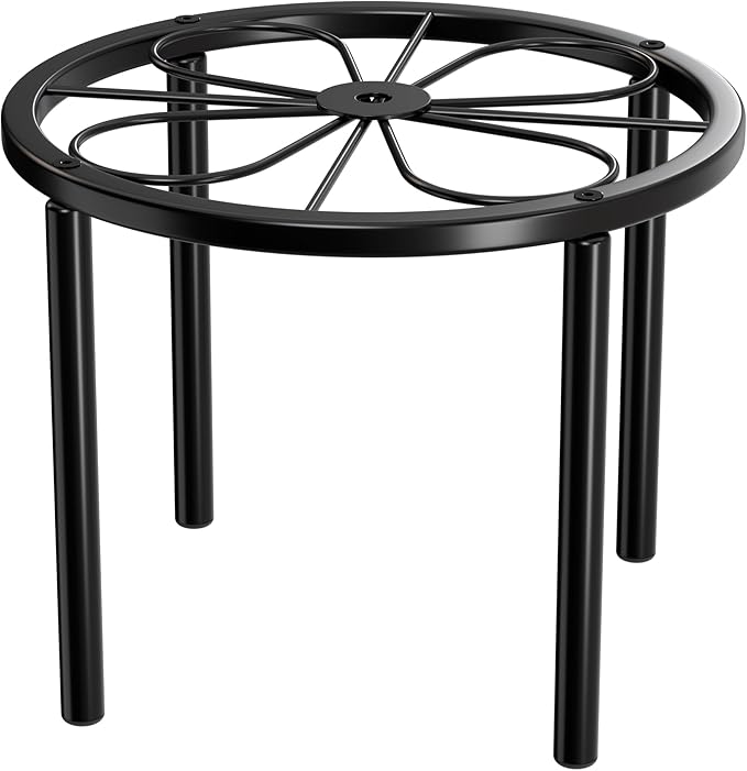 Plant Stand Plant Holder - 7.9 x 7.9 x 5.9 inches Plant Riser for Garden Courtyard, Heavy Duty Flower Stand for Multiple Plant Indoor or Outdoor, Black.