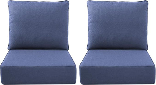Luxury Outdoor Seat Cushion Set-22 x 24 x 6 Inch Outdoor Chair Cushions with Water Resistant & Removable Cover Outdoor Cushions for Patio Furniture Chair Sofa Couch