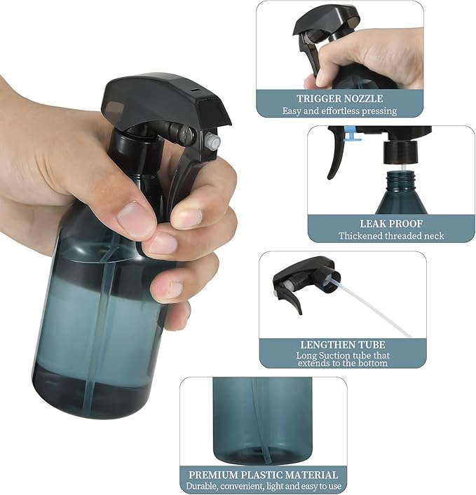 driew Plant Mister Spray Bottle, Plant Mister Water Spray Bottle for Plants Misting Bottle Water Fine Mist, Cleaning Solutions, Gardening, Indoor, Outdoor (Blue - 10oz)