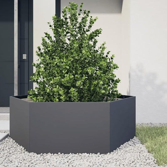 Garden Planter Anthracite Steel Large Durable Garden Planter Cactus planters Decorative pots Flower pots for Balcony Backyard