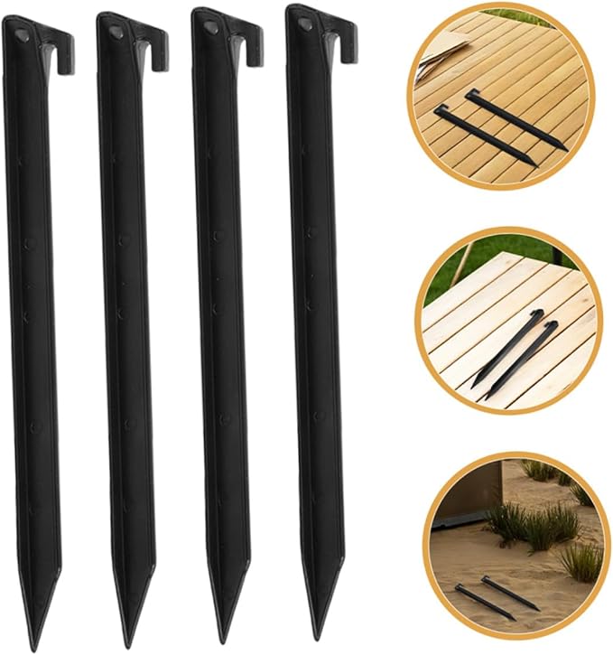 ibasenice 12 Pcs Heavy Duty Plastic Tent Pegs Canopy Stakes Ground Fixing Nails for Outdoor Camping Beach Picnic Lawn Garden Accessories