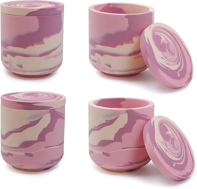 Cup Shape Candle Jar Silicone Mold with Lid, Handmade Storage Bowl Resin Mould, Flower Pot Vase Concrete, DIY Plaster Cast Cement Rings Jewelry Storage Box Mold (High Matte)