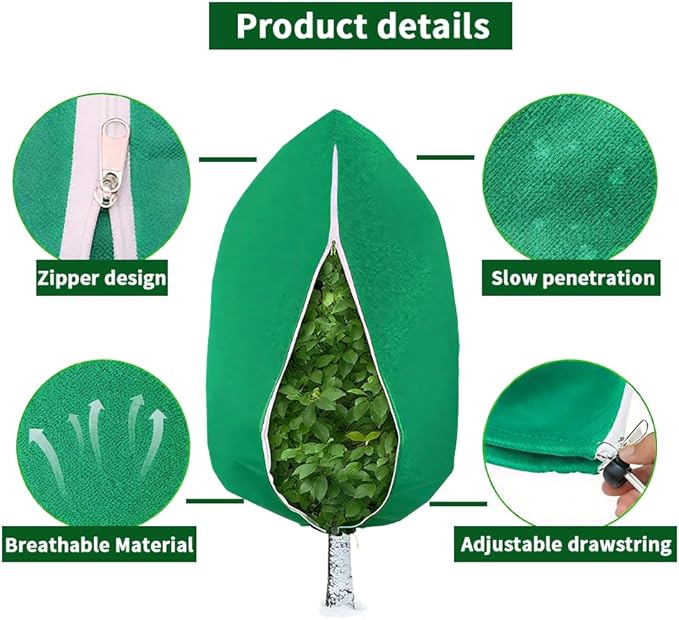 Baccessor Large Winter Plant Covers Freeze Protection Kit - 86x95 Reusable Frost Blankets with Adjustable Drawstring for Outdoor Bushes Potted Plants Tree