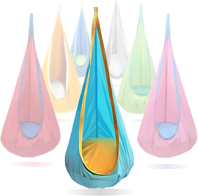 Kids Swing Seat Hammock Chair Indoor Outdoor Hanging Chair for Children,Soft & Safe with High Weight Capacity, Easy Install Perfect for Bedroom, Garden, Playroom
