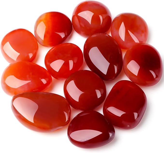 DUQGUHO Red Carnelian Crystals Healing Crystal Stones Set Natural Crystals Bulk Irregular Stones 0.45 lbs