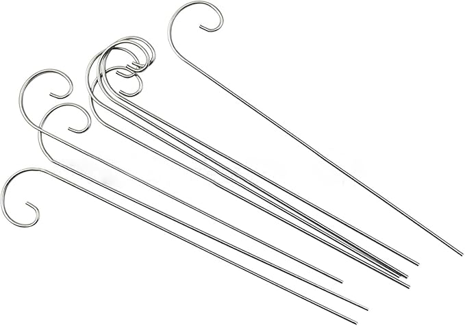 20 Pcs Silver 20cm Plant Label Hooks, Garden Markers Stake Holder Hanger Sign, Rustproof Deformed Hooks Hanging Rods for Flower Planter, Plant Labels