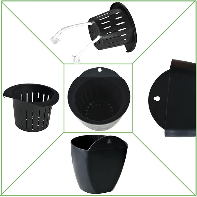 HOSTIC 7 Packs Lazy Flower Pots Shelf Water Planter Pot of Walls Self Watering Flowerpot with Hooks Suitable for Indoor and Outdoor Black