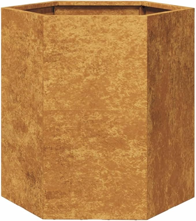 Garden Planter Set of 2 Rust-Brown Weathering Steel Medium Indoor Plant Holders Flower pots Plant containers for Indoor Backyard