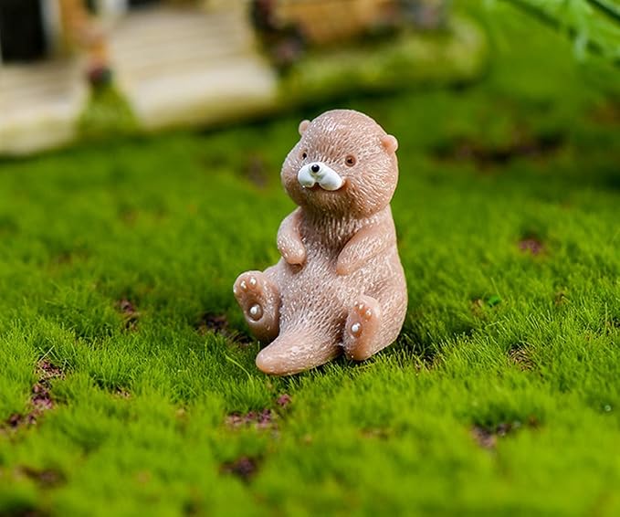 4PCS Otter Fairy Garden Supplies - Miniature Figurines Accessories, DIY Kit, Micro Landscape Ornaments, Fairy Garden Animals