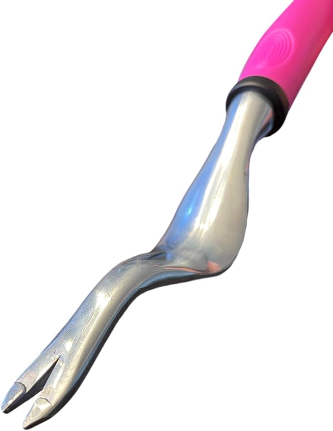 Garden Guru Pink Hand Weeder Tool with Ergonomic Handle - Weed Puller for Planting, Weeding, Flower and Vegetable Care in Lawn Garden Yard | Rust Resistant (4 Pack)