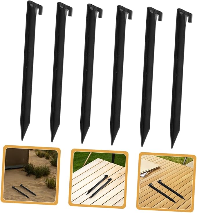12 Pcs Outdoor Tent Ground Nails Heavy Duty Plastic Canopy Stakes Camping Tent Accessories for Lawn, Garden, Beach, and Picnic Use