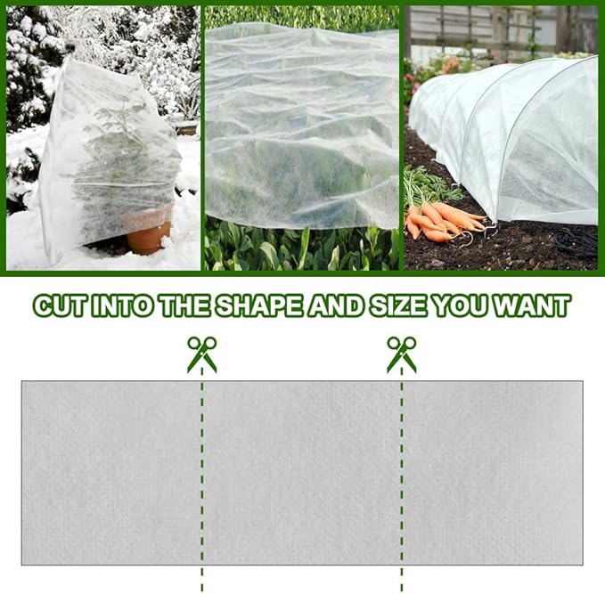 Floating Row Cover for Garden Plants 6.5 × 16.4 FT, 1.2oz Frost Protection Blanket for Cold Nights, Breathable Plant Cover for Spring Frost, Seedlings, Vegetables & Raised Beds