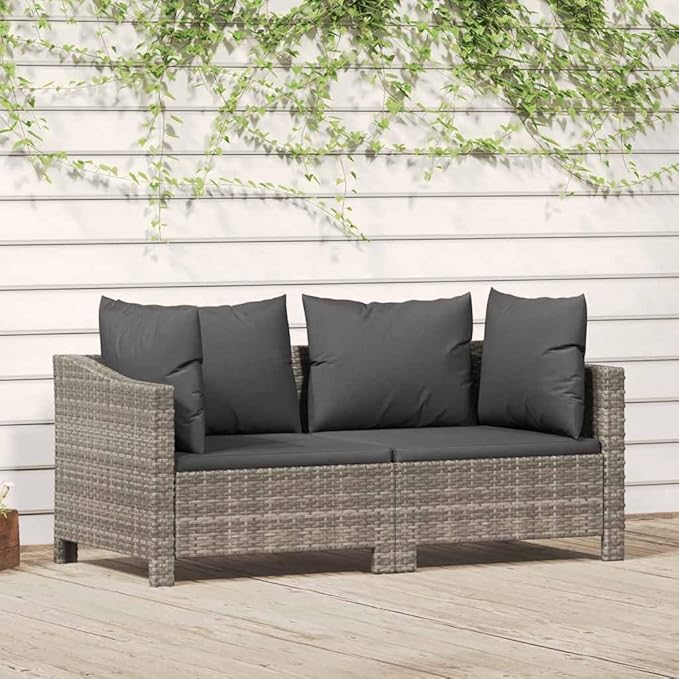 Garden Lounge Set Grey, Dark Grey Poolside Furniture Set Garden Seating Ensemble for Backyard Pond