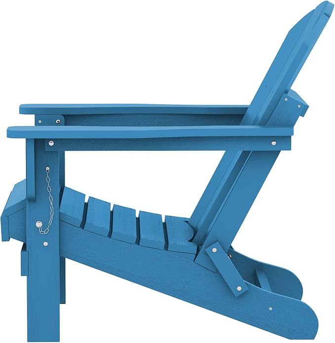 SERWALL Folding Adirondack Chair Set of 6 for Patio Garden Outdoors Fire Pit- Sapphire