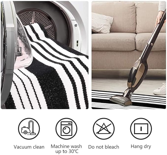 OJIA Front Door Mats Outdoor 27.5x43 Inches, Black and White Outdoor Rugs Cotton Woven Front Door Rug Machine Washable Layered Doormats for Porch/Farmhouse/Kitchen/Entryway/Patio Decor