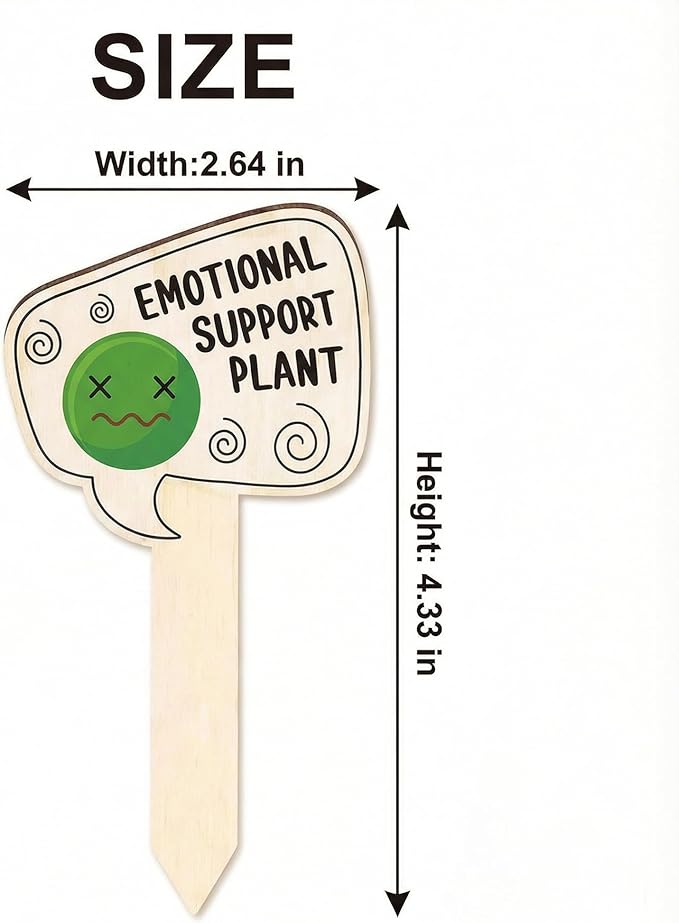 15 Pack Funny Wooden Plant Markers, Water-Resistant Garden Plant Labels Stakes for Pots & Outdoor Beds, Humorous Plant Name Signs for Indoor Houseplants, Herbs, Succulents, 2.64" W x 4.33" H