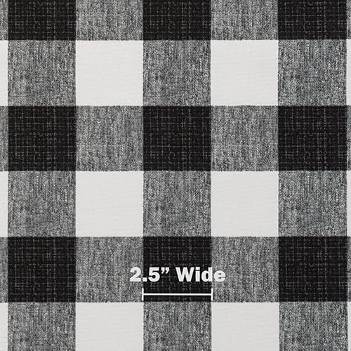 RSH DECOR: 3-Piece Wicker Tufted Cushion Set | for Large Wicker Sets | Outdoor Loveseat & U-Shaped Seat Cushions | Water & Fade-Resistant Spun Fabric | Black Buffalo Plaid