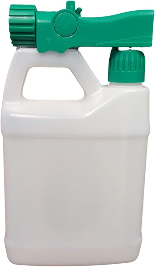 Multi-Use Lawn Hose-End Sprayer 32oz (Pack of 2) Empty Refillable Bottle (Natural, Clear), 30:1 Sprayer, Reusable - Best for Fertilizer, pesticides, herbicides, car wash and Any Other Outdoor Liquid