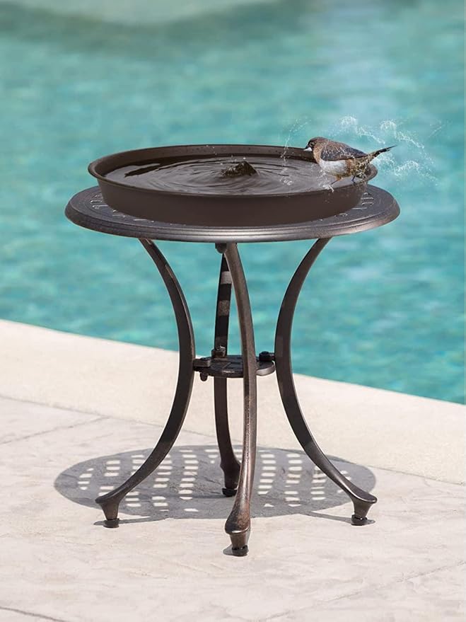 2 Pack of 18 19 inch Tray, Large Plant Saucer, Bird Baths Tray, Deep Durable Bird Bath Bowls only, Birdbaths for The Garden, Flower Pot Saucers Round (Chocolate Brown)