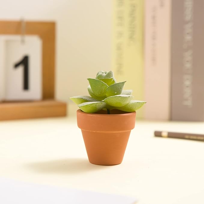 Fcacti 1.5 Inch Terracotta Pots Pack of 100 - Mini Clay Pot with Drainage Hole for Tiny Cactus Herb lithop, Succulent Nursery Pots for Home Garden Table DIY Hand Craft Gift Decoration