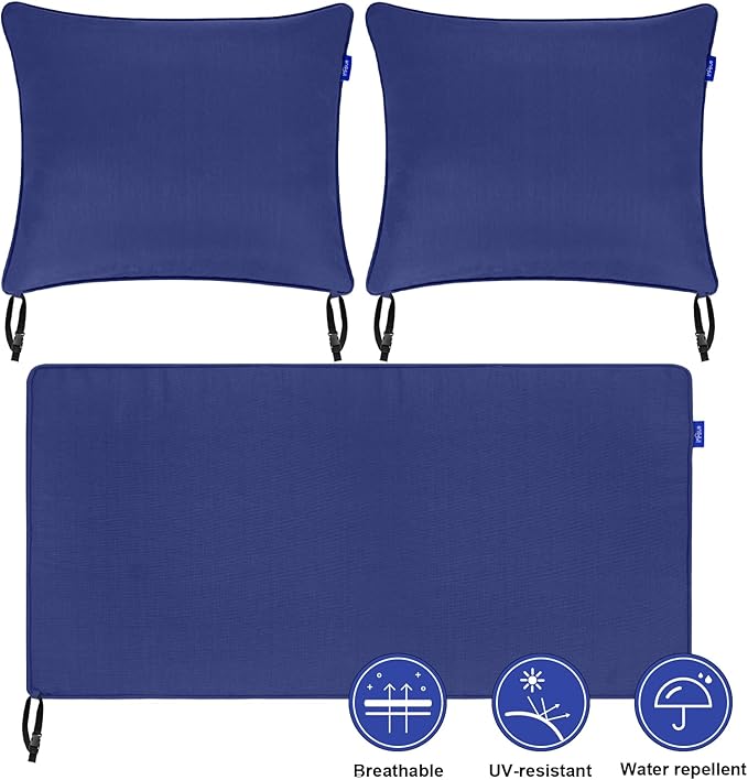 Outdoor Loveseat Cushion Set 44'' x 24'', Outdoor Cushions for Patio Furniture with Fastness Cover, Water Repellent Outdoor Seat Cushion and Couch Back Cushions for Bench, and Swing (Solid Dark Blue)