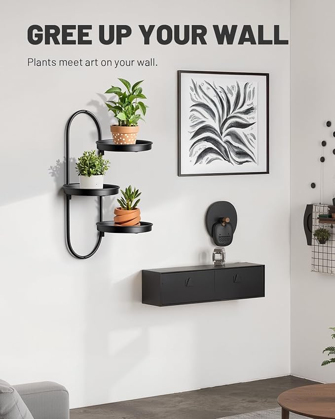 Wall Plant Holder Indoor, Wall Planters for Indoor Plants, Window Plant Shelves for Indoor Plants, Plants Hanger Indoor, Black