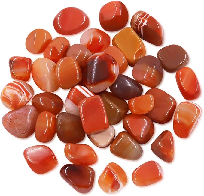 Hilitchi Reddish Brown Agate Stone Tumbled Stones for Plants Cacti & Succulents Bedding, Vase Filler, Landscape Bottom Decoration (About 1lb(455g)/Bag)