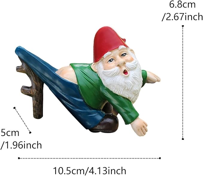 OwMell Garden Decor Statue Flower Pot Hugger, Outdoor Figurine Planter Hugger for Flowerpot, Patio, Balcony, Porch, Yard, Lawn Ornament Outdoor Decor Gifts Plant Decoration - Gnome