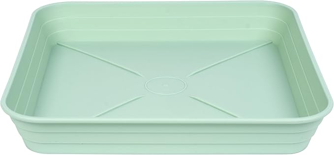 4 Pack Square Plant Saucer Tray 8 inch, 6 8 10 12 14 16 18 20 inch Heavy Duty Plastic Square Plant Saucers for Indoors Outdoor, Flower Planter Drip Trays for Pots, Seed Starting Tray