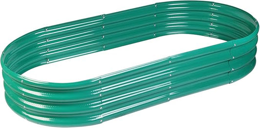 Raised Garden Bed Galvanized Planter Box Outdoor, Rot-Resistant Metal Garden Bed Planter for Vegetables Flower Herb (8ft, Green)