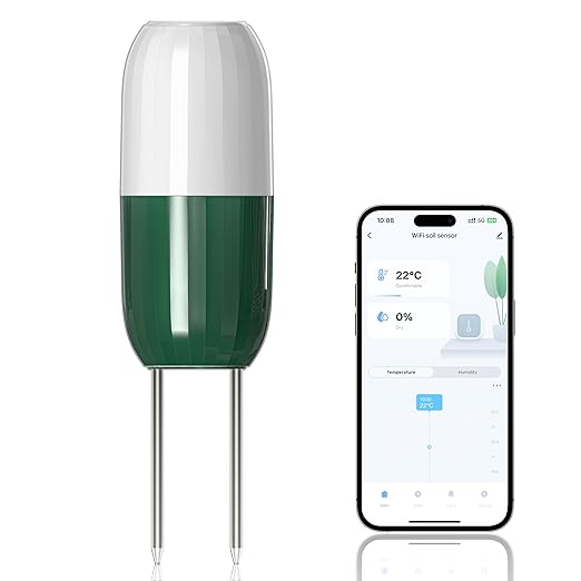 Moisture Meter Plants, Soil Meter, Wireless WiFi Soil Moisture Sensor, 2-in-1 Soil Moisture Meter, WiFi, Garden, Lawn, Potted Plants Care