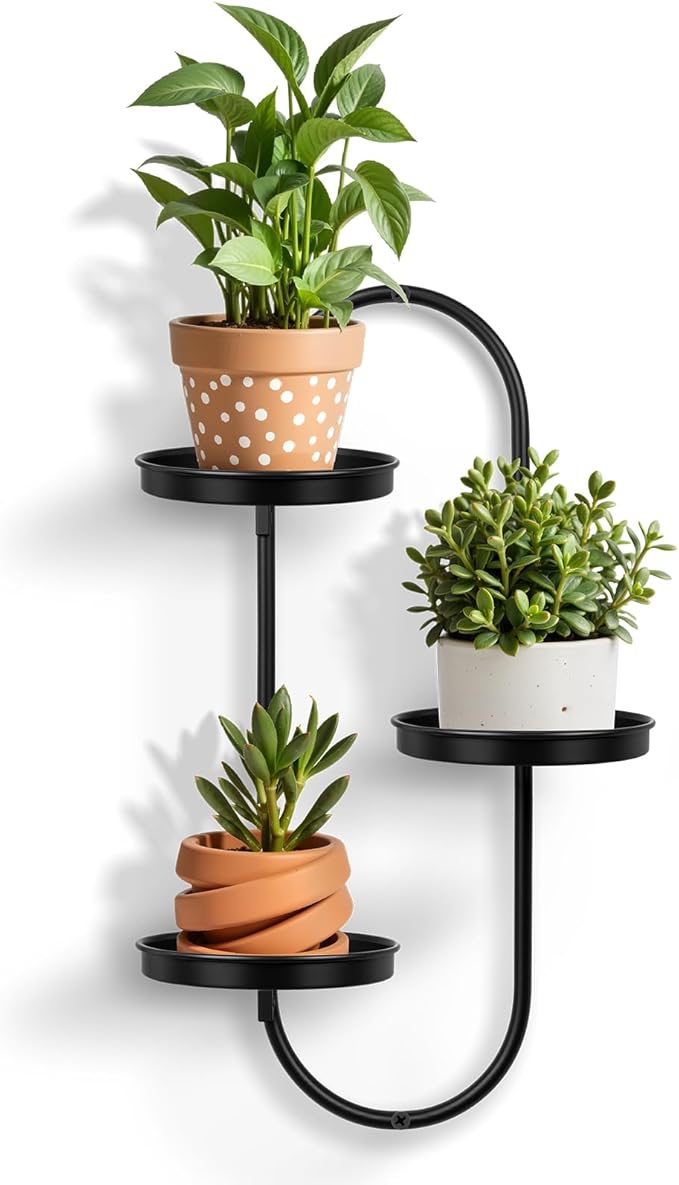 Wall Plant Holder Indoor, Wall Planters for Indoor Plants, Window Plant Shelves for Indoor Plants, Plants Hanger Indoor, Black
