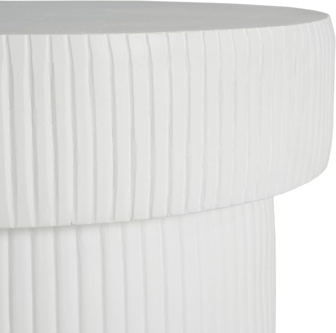 Christopher Knight Home Jorine 24" H Plant Stand, Pedestal Column Side Table, Lightweight Concrete Plant Stand, Indoor Outdoor Plants Standing for Entryway Garden Yard Home, No Assemly Needed, White