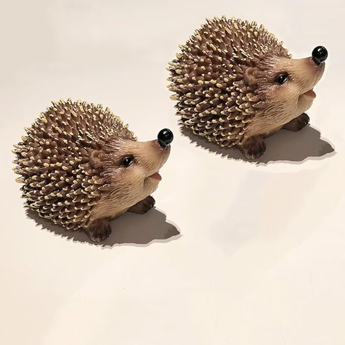 1PCS Miniature Hedgehog Figurines Adorable Garden Statue Decoration Lively Animal Sculpture Hedgehog Ornaments for Home Patio Lawn Outdoor B