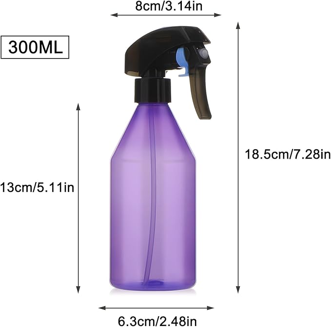 driew Plant Mister Spray Bottle, Plant Mister Water Spray Bottle for Plants Misting Bottle Water Fine Mist, Cleaning Solutions, Gardening, Indoor, Outdoor (Purple - 10oz)
