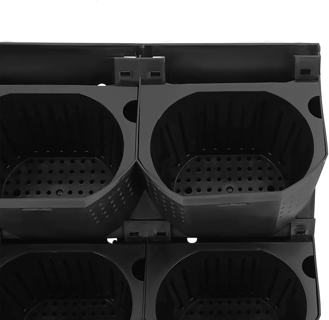 Wall Planter with 36 Pots, Vertical Garden Wall-Mounted Indoor & Outdoor Flower Pot Holder for Herbs, Vegetables, Succulents, Plastic Planter with Drainage Holes (Black)