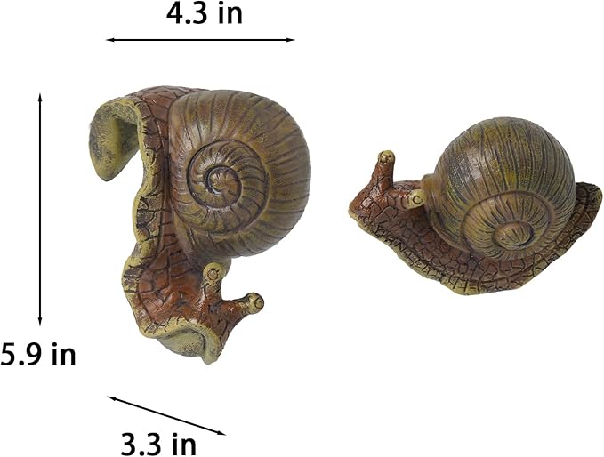 Resin Snail Plant Decorations Pots – Snail Flower Pot Huggers Climbing Statue for Flower Pots Indoor Plant Decorations Vase Miniature Fairy Garden Climbing Statue 5.9 * 3.3 * 4.3 inch