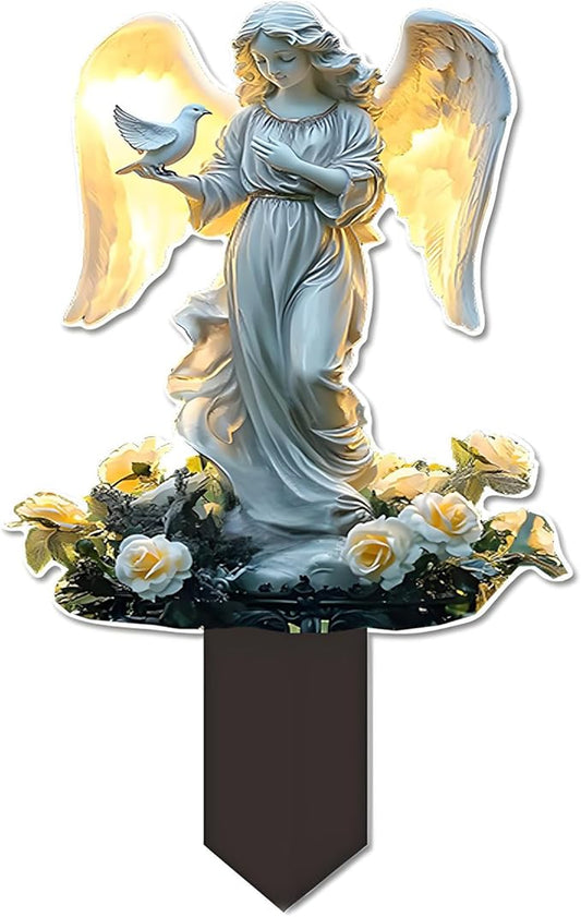 Garden Decor, Acrylic 2D Stake, Pot Plants Garden Yard Lawn Outdoor Fairy Statue Ornaments, Fairy Garden Accessories Decoration (Style D)