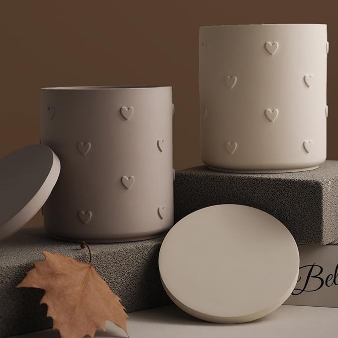 Candle Jar Resin Mold with Lid,Love Heart Resin Casting Mold for DIY Storage Container Candle Holder, Candy Jewelry Container,Home Decor (Heart)