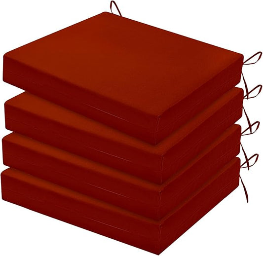 HARBOREST Outdoor Chair Cushions Set of 4, Water Resistant Patio Chair Cushions with Ties, Square Corner Outdoor Seat Cushions for Patio Furniture, 18.5"x16"x3", Burnt Orange