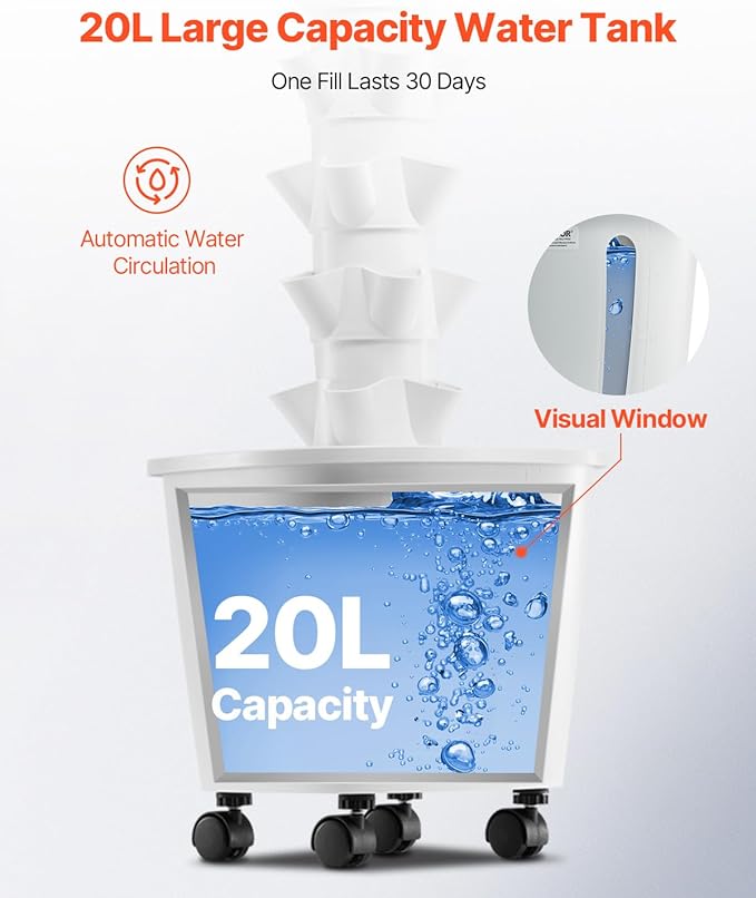 VEVOR Hydroponic Growing System, 30 Pods Vertical 6 Tiers Hydroponic Tower, Home Hydronic Garden with Water Pump & Timer, Water Circulation Plants Germination Kit for Indoor Herbs Fruits & Vegetables