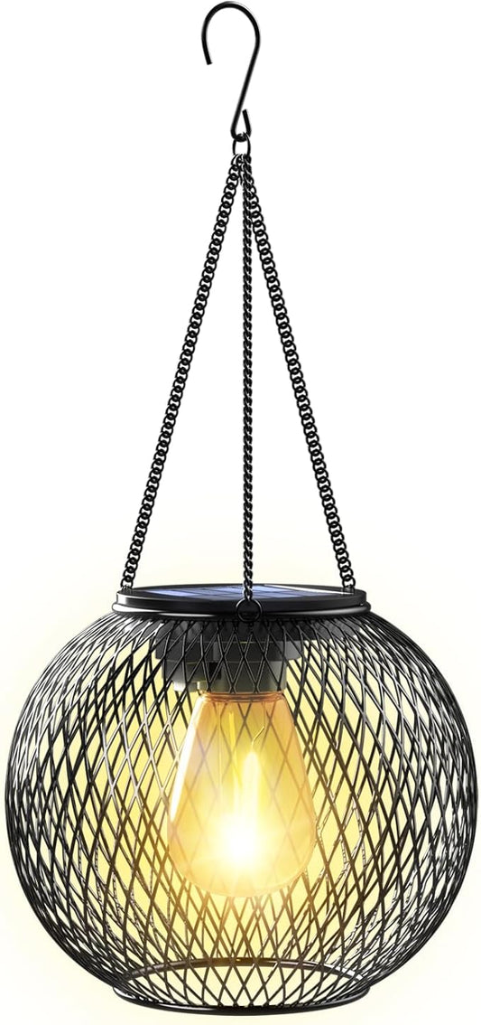 Solar Lantern Outdoor Waterproof, KagoLing Upgraded Hanging Solar Lights Outdoor Garden Decorations Lighting Solar Powered Waterproof Tree Lantern for Garden Yard Patio Pathway