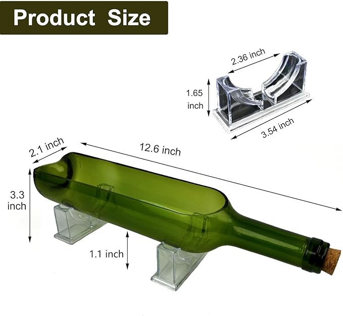 Wine Bottle Planter Vase with Stand, Wine Bottle Succulent Planter Pots for Plants/Cactus/Flower,Glass Candle Holder Vase, Glass Fruit Salad Tray, Without Plant
