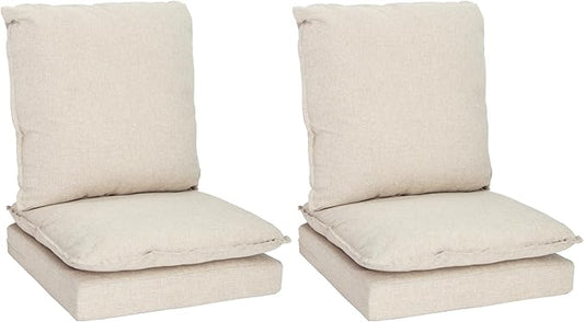 Joyside Outdoor Chair Cushions Set, 24x24 Inch Smile Patio Furniture Cushions, 6’’ Thick, Double-Layer, Water Resistant & Fade Resistant, Outdoor Replacement Cushions for Seat and Sofa