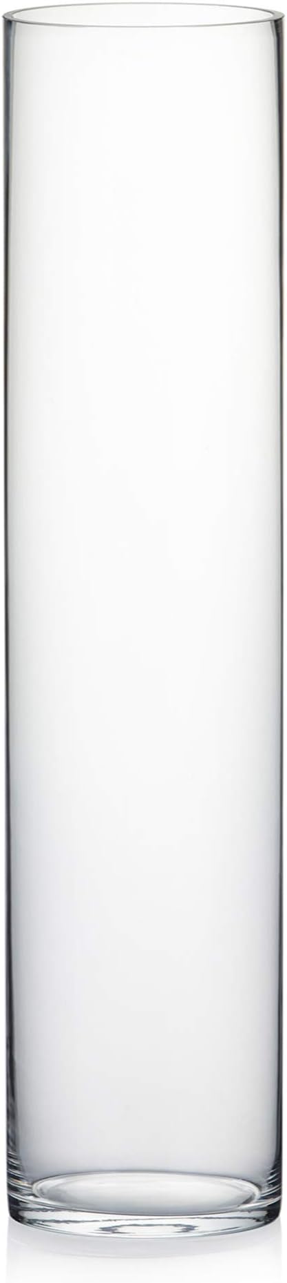 WGV Cylinder Vase, Width 6", Height 26", Clear Tall Glass Container Terrarium Candle Holder for Wedding Centerpiece, Party Event, Home Office Decor, 1 Piece