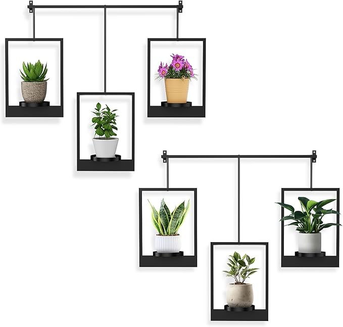 Wall Planters for Indoor Plants Wall Plant Holder Frame Plant Wall Hanger Window Plant Hanger for Livingroom Entryway (2)