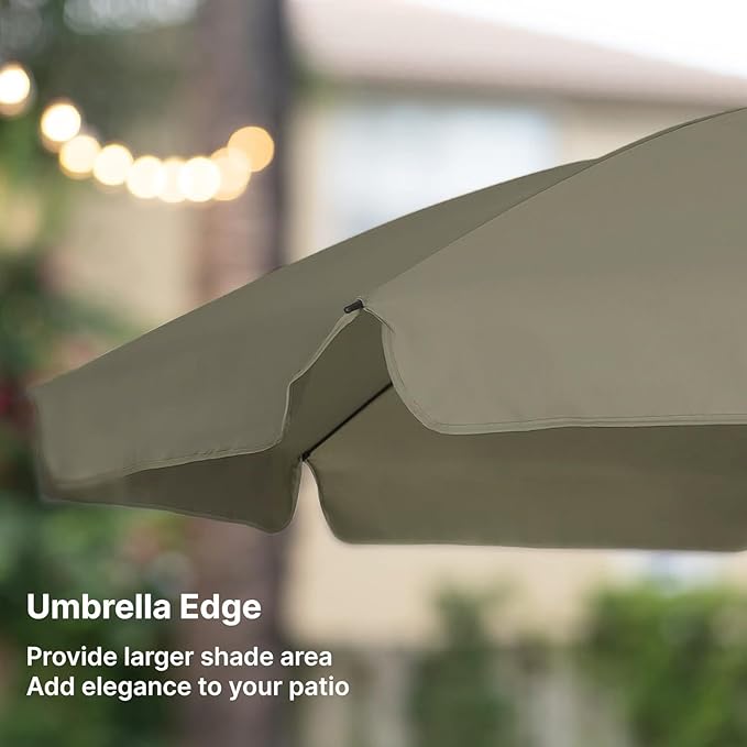 AMMSUN Patio Umbrella, 6.5 ft Outdoor Table Umbrella with Tilt Steel Pole, UPF50+ Protection, Great for Outdoor Garden Backyard, Tan