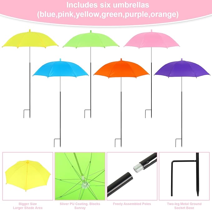 JarThenaAMCS 6Pcs Plant Umbrellas for Outdoor Plants Garden Beds Potted Plant Sun Shade Umbrella